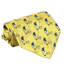Lauren Ralph Lauren Golfer 100% Silk Necktie Made In USA